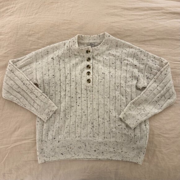 Madewell Donegal Bowden Henley Sweater in Donegal Snow - Picture 4 of 5